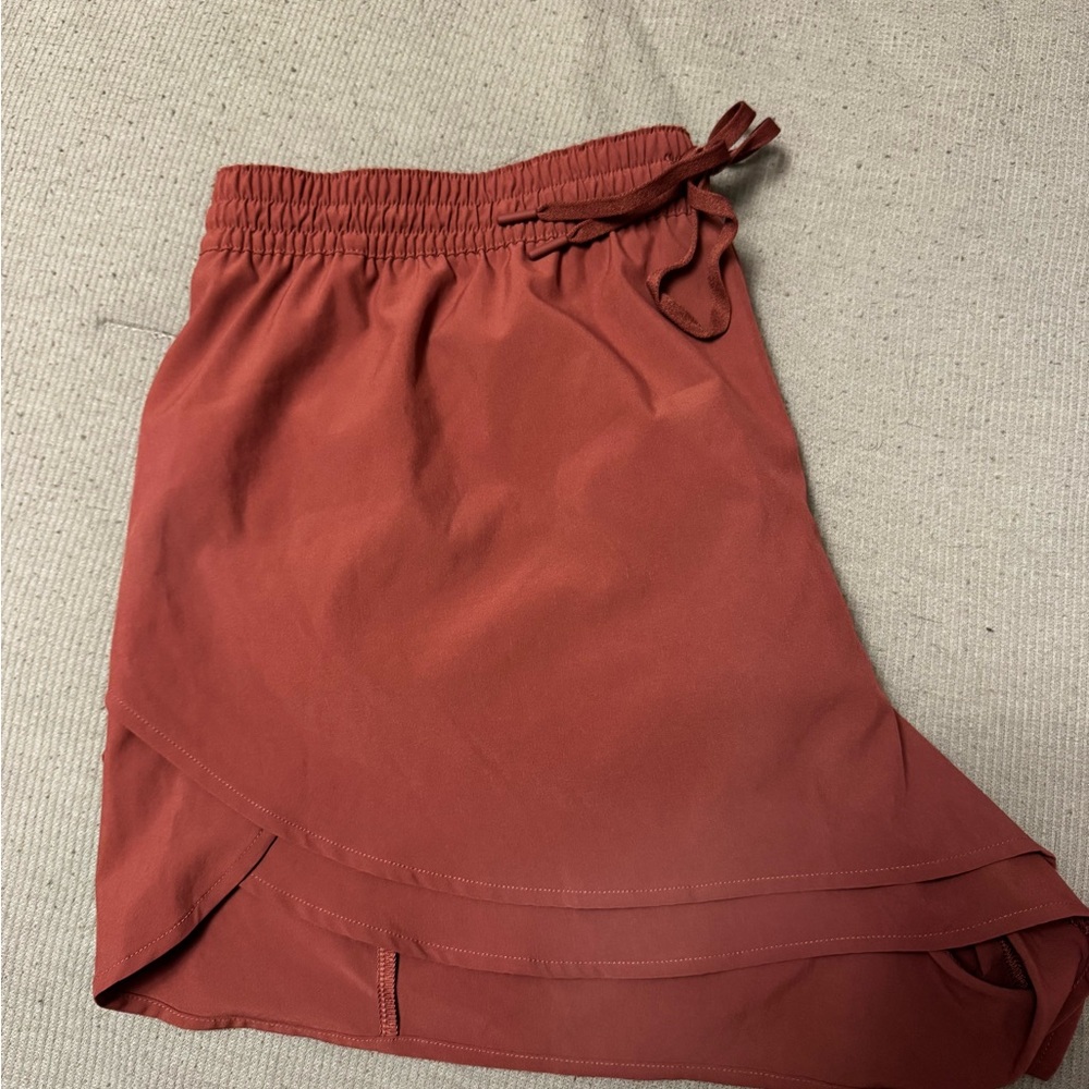 CALIA by Carrie Underwood Women's Rust Athletic Shorts - Picture 2 of 3